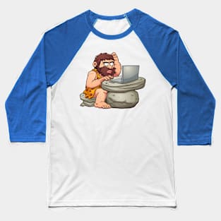 caveman computer Baseball T-Shirt